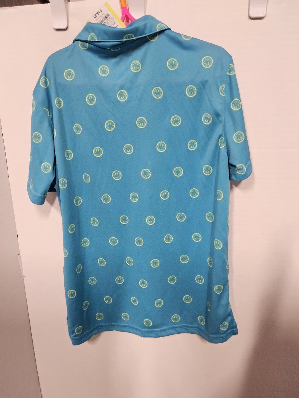 Boys Size 6/7 All In Motion Blue Smile Golf Polo Shirt - Picture 2 of 6